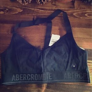 NWT Abercrombie & Fitch Black T-Back Sports Bra M